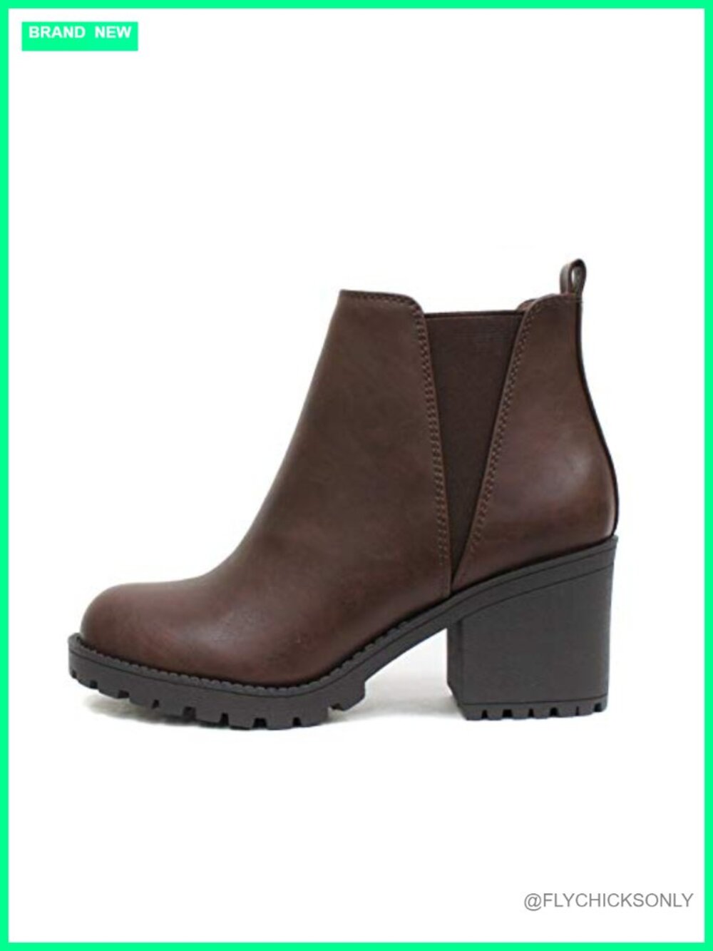 Origami Womens Ankle Bootie Block Heel Faux Leather Elastic Gore Casual